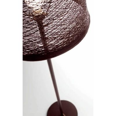 CORDA LAMPADA DA TERRA PICCOLA CON PARALUME IN CORDA INCOLLATA MARRONE O BIANCA Illuminando - Cristalensi Shop Online