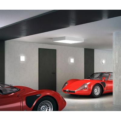 BOX PLAFONIERA QUADRATA CM 50X50 LED 80W LUCE 3000K-4000K IN METALLO 20 COLORI MODERNA