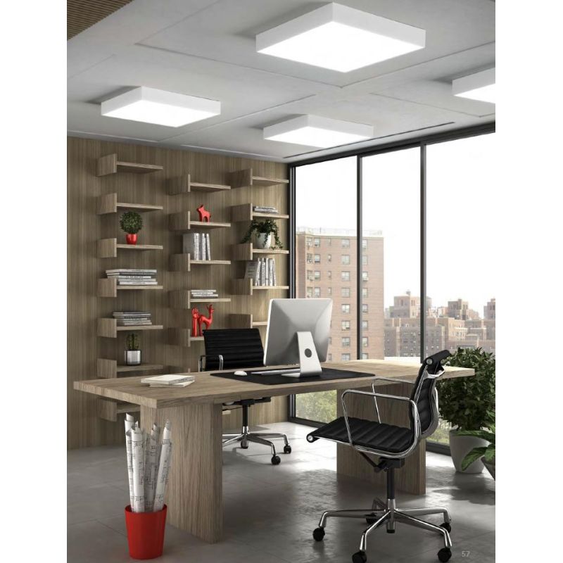 BOX PLAFONIERA QUADRATA CM 50X50 LED 80W LUCE 3000K-4000K IN METALLO 20 COLORI MODERNA