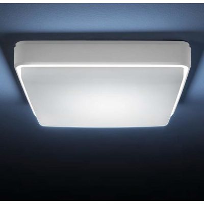 YNDI PLAFONIERA APPLIQUE DA ESTERNO IP65 COLORE BIANCO CM 28X28 LED INTEGRATO K-SWITCH MODERNA