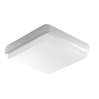 YNDI PLAFONIERA APPLIQUE DA ESTERNO IP65 COLORE BIANCO CM 28X28 LED INTEGRATO K-SWITCH MODERNA