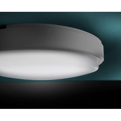 YNDI PLAFONIERA APPLIQUE DA ESTERNO IP65 ROTONDA BIANCA D28 CM LED INTEGRATO K-SWITCH MODERNA
