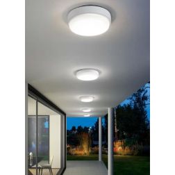 YNDI PLAFONIERA APPLIQUE DA ESTERNO IP65 ROTONDA BIANCA D28 CM LED INTEGRATO K-SWITCH MODERNA 2