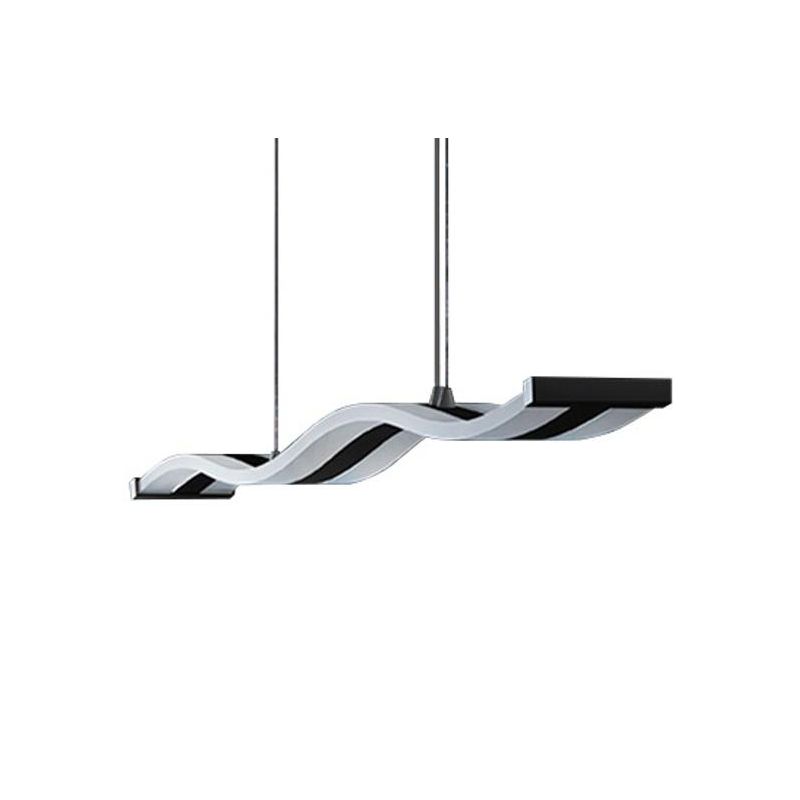ONDA SOSPENSIONE LAMPADARIO ONDULATO BIANCO RETTANGOLARE LED DIMMERABILE MODERNA PROMOINGROSS - Cristalensi Shop Online