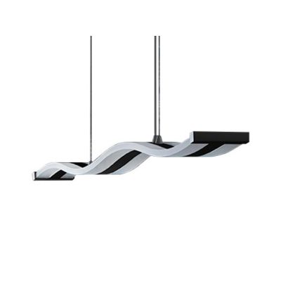 ONDA SOSPENSIONE LAMPADARIO ONDULATO BIANCO RETTANGOLARE LED DIMMERABILE MODERNA PROMOINGROSS - Cristalensi Shop Online