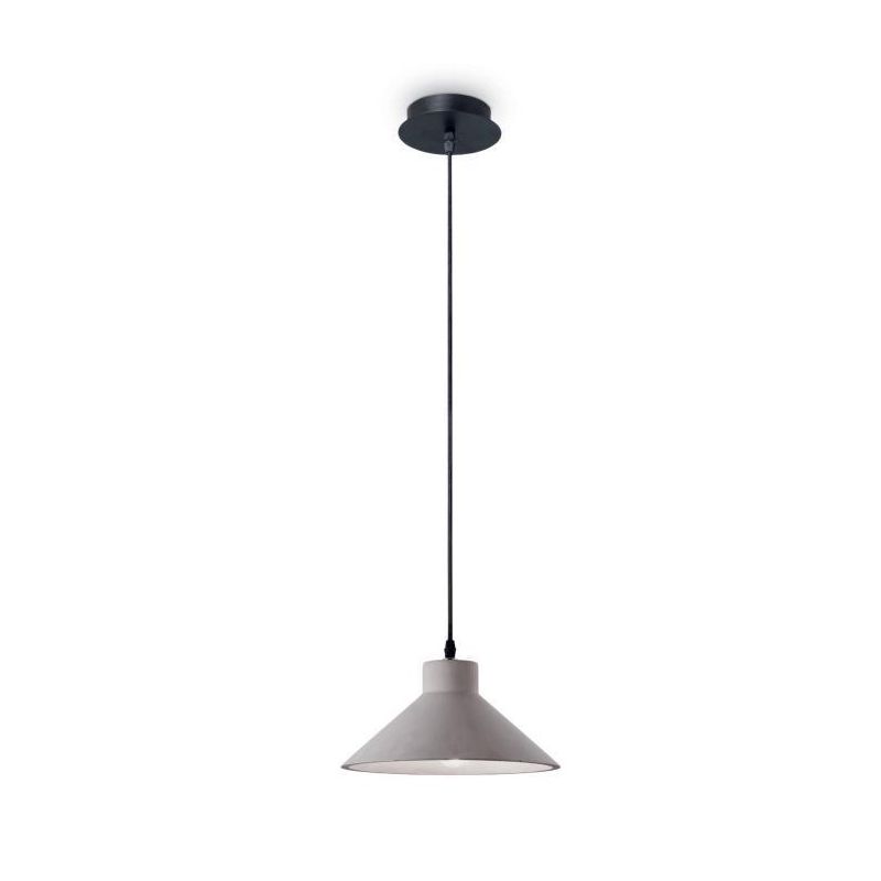SOSPENSIONE SINGOLA A FORMA DI PIATTO MODERNA IN CEMENTO NEL COLORE GREZZO DIAMETRO CM 25 CRISTALENSI - Cristalensi Shop Online