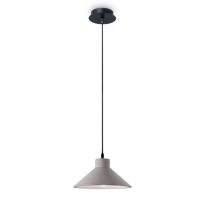 SOSPENSIONE SINGOLA A FORMA DI PIATTO MODERNA IN CEMENTO NEL COLORE GREZZO DIAMETRO CM 25 CRISTALENSI - Cristalensi Shop Online
