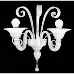 LAGUNA APPLIQUE 2 LUCI CLASSICO IN VETRO DI MURANO LAVORATO A MANO FINITURA ORO O BIANCO MADE IN ITALY 2