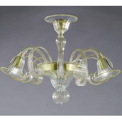 LAGUNA FILI COLORATI PLAFONIERA 6 LUCI IN VETRO DI MURANO LAVORATO A MANO 7 COLORI MADE IN ITALY 2