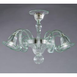 LAGUNA FILI COLORATI PLAFONIERA 6 LUCI IN VETRO DI MURANO LAVORATO A MANO 7 COLORI MADE IN ITALY