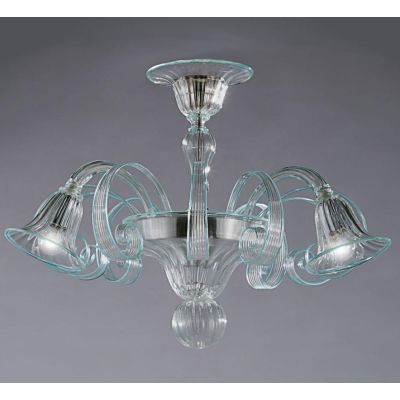 LAGUNA FILI COLORATI PLAFONIERA 6 LUCI IN VETRO DI MURANO LAVORATO A MANO 7 COLORI MADE IN ITALY