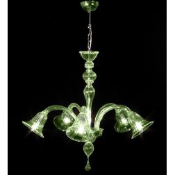 RONDO' NP LAMPADARIO 5 LUCI IN VETRO DI MURANO COLORATO LAVORATO A MANO 4 COLORI MADE IN ITALY