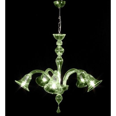 RONDO' NP LAMPADARIO 5 LUCI IN VETRO DI MURANO COLORATO LAVORATO A MANO 4 COLORI MADE IN ITALY