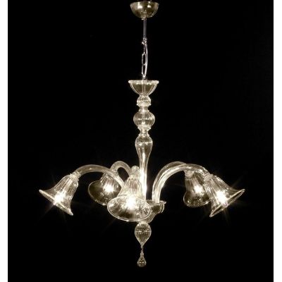 RONDO' NP LAMPADARIO 5 LUCI IN VETRO DI MURANO COLORATO LAVORATO A MANO 4 COLORI MADE IN ITALY