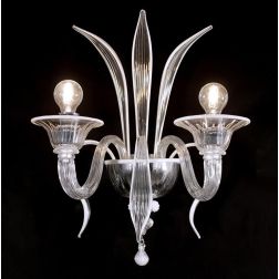 DOSSON FILI COLORATI APPLIQUE 2 LUCI IN VETRO DI MURANO LAVORATO A MANO 2 COLORI MADE IN ITALY