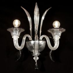 DOSSON FILI COLORATI APPLIQUE 2 LUCI IN VETRO DI MURANO LAVORATO A MANO 2 COLORI MADE IN ITALY 2