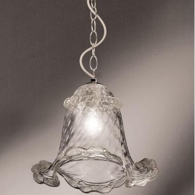 VENEZIA SOSPENSIONE SINGOLA IN VETRO DI MURANO TRASPARENTE O CON FINITURE ORO 24K LAVORATO A MANO MADE IN ITALY