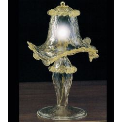 VENEZIA LUMETTO H30 CM IN VETRO DI MURANO TRASPARENTE O CON FINITURE ORO 24K LAVORATO A MANO MADE IN ITALY