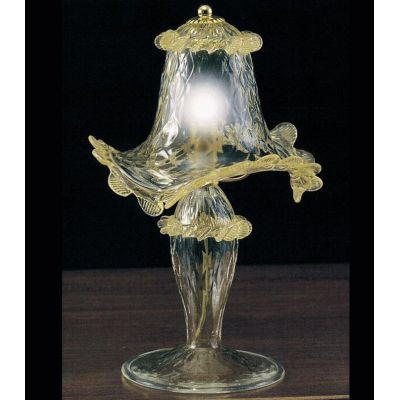 VENEZIA LUMETTO H30 CM IN VETRO DI MURANO TRASPARENTE O CON FINITURE ORO 24K LAVORATO A MANO MADE IN ITALY