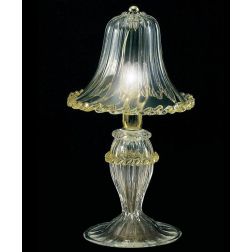 FENICE LUMETTO CLASSICO IN VETRO DI MURANO TRASPARENTE CON FINITURE ORO 24K LAVORATO A MANO MADE IN ITALY