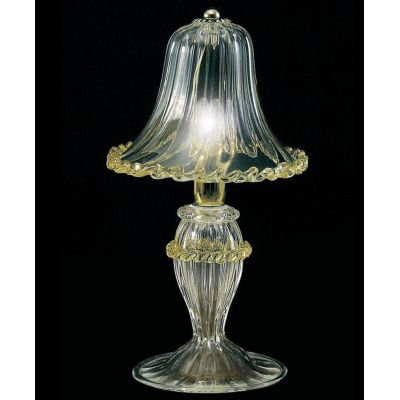 FENICE LUMETTO CLASSICO IN VETRO DI MURANO TRASPARENTE CON FINITURE ORO 24K LAVORATO A MANO MADE IN ITALY