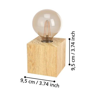 PRESTWICK 2 PICCOLA LAMPADA DA TAVOLO IN LEGNO CON LAMPADINA A VISTA ATTACCO E27 DESIGN MODERNO