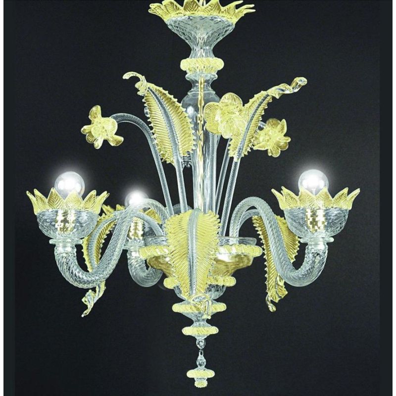 MURANO MICRO LAMPADARIO 3 LUCI IN VETRO DI MURANO LAVORATO A MANO 8 COLORI MADE IN ITALY