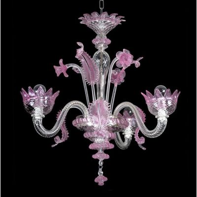 MURANO MICRO LAMPADARIO 3 LUCI IN VETRO DI MURANO LAVORATO A MANO 8 COLORI MADE IN ITALY