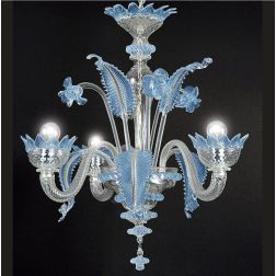 MURANO MICRO LAMPADARIO 3 LUCI IN VETRO DI MURANO LAVORATO A MANO 8 COLORI MADE IN ITALY 2