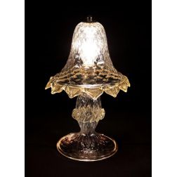 MURANO LUMETTO CLASSICO IN VETRO DI MURANO TRASPARENTE CON FINITURE ORO 24K LAVORATO A MANO MADE IN ITALY