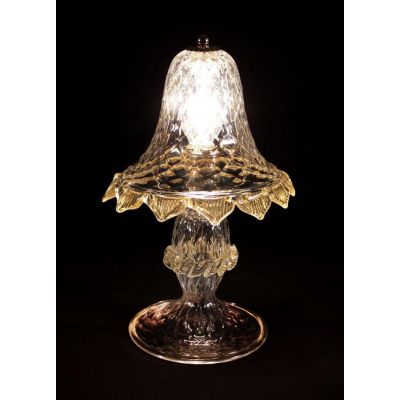 MURANO LUMETTO CLASSICO IN VETRO DI MURANO TRASPARENTE CON FINITURE ORO 24K LAVORATO A MANO MADE IN ITALY