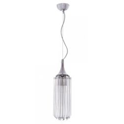 QUADRIEDRI SNACK SOSPENSIONE MICRO IN METALLO CROMO CON PENDAGLI IN CRISTALLO TRASPARENTE MADE IN ITALY