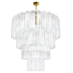 TUBI DELUXE LAMPADARIO A SOSPENSIONE 13 LUCI IN VETRO DI MURANO D80 CM MODERNO ED ELEGANTE