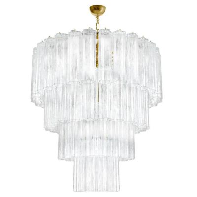 TUBI DELUXE LAMPADARIO A SOSPENSIONE 13 LUCI IN VETRO DI MURANO D80 CM MODERNO ED ELEGANTE