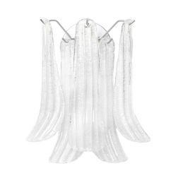 SELLE APPLIQUE 2 LUCI IN VETRO DI MURANO EFFETTO GRANIGLIA STRUTTURA ORO O CROMO MODERNA ED ELEGANTE