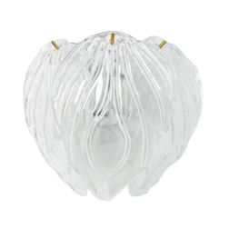 FOGLIA CUORE APPLIQUE MODERNA IN VETRO DI MURANO CON STRUTTURA ORO O CROMO ELEGANTE