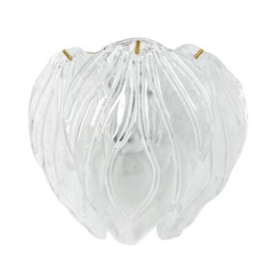 FOGLIA CUORE APPLIQUE MODERNA IN VETRO DI MURANO CON STRUTTURA ORO O CROMO ELEGANTE