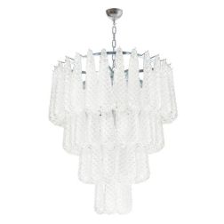 GOCCE LAMPADARIO 6 LUCI D80 CM IN VETRO DI MURANO EFFETTO GRANIGLIA STRUTTURA IN ORO O CROMO ELEGANTE 2