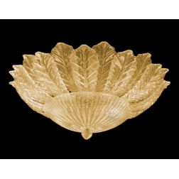 ANDROMEDA PLAFONIERA CLASSICA CON FOGLIE IN VETRO MURANO GRANIGLIA TRASPARENTE O ORO 24K 2 MISURE 2