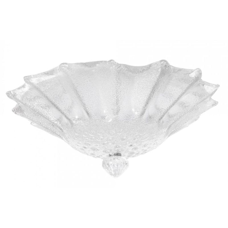 GALASSIA PLAFONIERA IN CRISTALLO GRANIGLIA MURANO TRASPARENTE O AMBRA D44 CM CONTEMPORANEA
