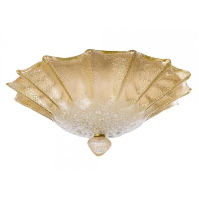 GALASSIA PLAFONIERA IN CRISTALLO GRANIGLIA MURANO TRASPARENTE O AMBRA D44 CM CONTEMPORANEA