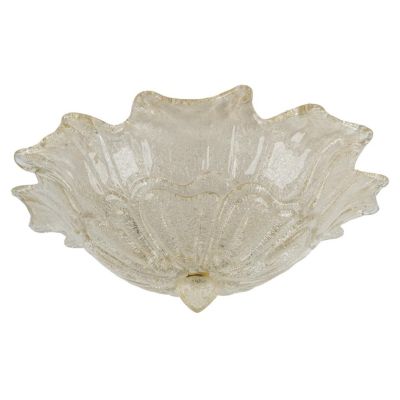 FIORE PLAFONIERA IN VETRO DI MURANO TRASPARENTE O AMBRA D50 CM CLASSICA CONTEMPORANEA