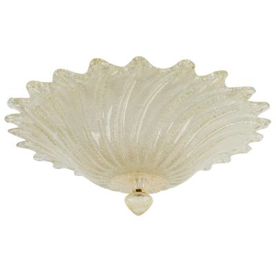 STELLA PLAFONIERA D50 CM IN VETRO DI MURANO GRANIGLIA TRASPARENTE O AMBRA CLASSICA CONTEMPORANEA
