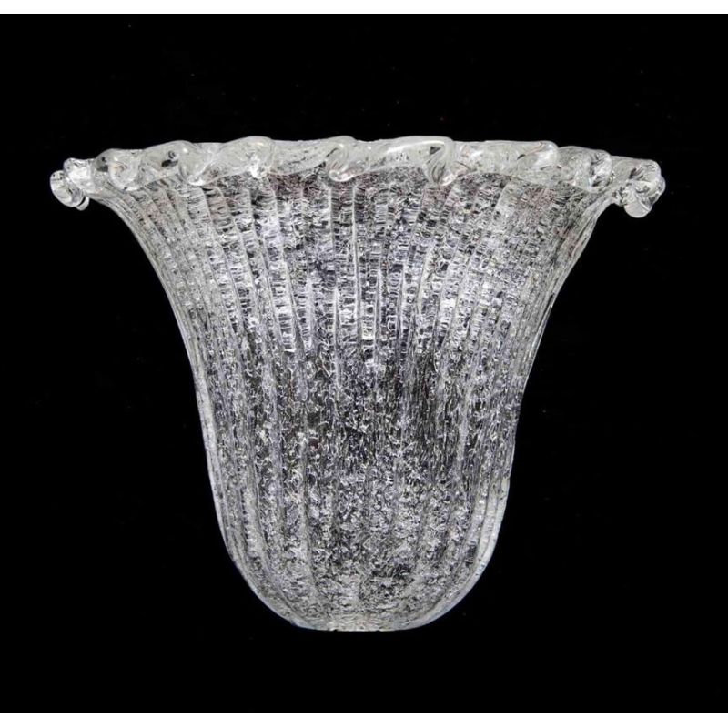 BUDINO APPLIQUE IN CRISTALLO DI MURANO GRANIGLIA TRASPARENTE O CON BORDO ORO 24K CLASSICA