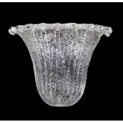 BUDINO APPLIQUE IN CRISTALLO DI MURANO GRANIGLIA TRASPARENTE O CON BORDO ORO 24K CLASSICA