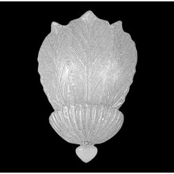 ANDROMEDA APPLIQUE CLASSICA CON FOGLIE IN VETRO MURANO GRANIGLIA TRASPARENTE O ORO 24K 2 MISURE