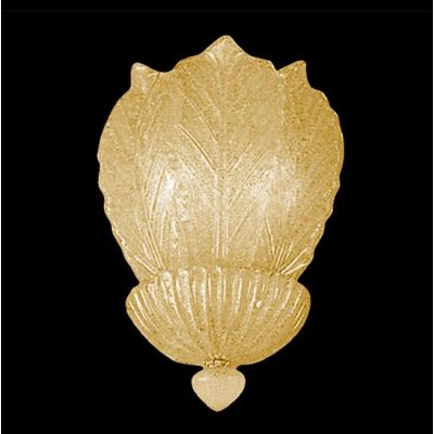 ANDROMEDA APPLIQUE CLASSICA CON FOGLIE IN VETRO MURANO GRANIGLIA TRASPARENTE O AMBRA 2 MISURE