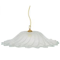 STELLA SOSPENSIONE SINGOLA D50 CM IN VETRO DI MURANO GRANIGLIA TRASPARENTE CLASSICA CONTEMPORANEA