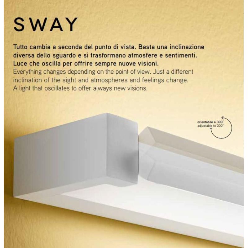 SWAY LAMPADA DA PARETE ORIENTABILE IN 3 MISURE LED INTEGRATO CCT 3000-4000-6000K BIANCA O NERA
