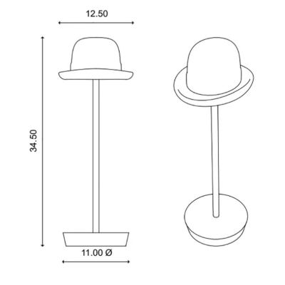 ET VOILA' LAMPADA DA TAVOLO A LED CON 1 BATTERIA RICARICABILE DA ESTERNO IP43 TOUCH DIMMER 4 COLORI